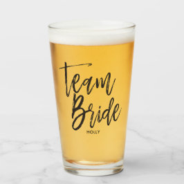Team Bruid | Zwarte Script Stijl Glas