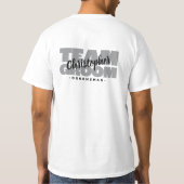 Team Bruidegom Afscheid Ontwijde Naam Bruidsjonker T-shirt (Achterkant)