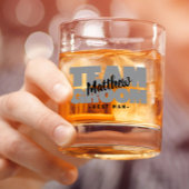 Team bruidegom Beste Man Trouwnaam Zwart Grijs Gif Whisky Glas