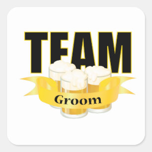 Team bruidegom - Bier Vierkante Sticker
