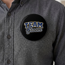 Team Bruidegom Bold Bruiloftsgasten Ronde Button 7,6 Cm