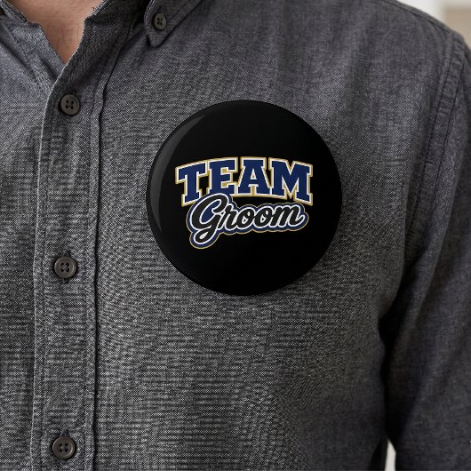 Team Bruidegom Bold Bruiloftsgasten Ronde Button 7,6 Cm