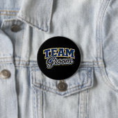 Team Bruidegom Bold Bruiloftsgasten Ronde Button 7,6 Cm (In situ)