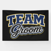 Team Bruidegom Bold Trouwfeest Spandoek (Horizontaal)