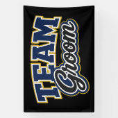 Team Bruidegom Bold Trouwfeest Spandoek (Verticaal)