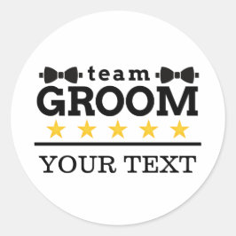 Team Bruidegom | Bruidsjonker | Bachelor | Zwart W Ronde Sticker