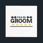 Team Bruidegom | Bruidsjonker | Bachelor | Zwart W Servet<br><div class="desc">Team Bruidegom | Bruidsjonker | Bachelor | Zwart Witte Papieren Servetten. De naam en rol van de team bruidegom kan gemakkelijk worden gepersonaliseerd met de namen van de bruidsgroep van de bruidegom, bijvoorbeeld bruidegom, getuige, bruidsjonker, Vader van de Bruidegom, Page Boy en anderen. Een stijlvol en modern ontwerp van team...</div>