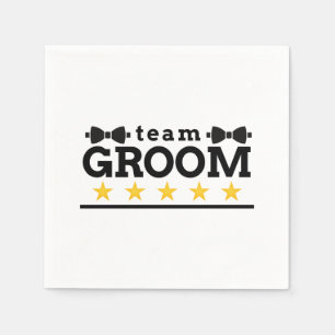 Team Bruidegom Bruidsjonker Bachelor Zwart W Servet