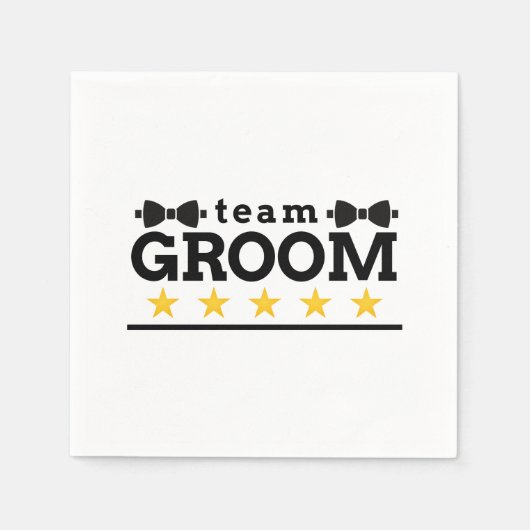 Team Bruidegom | Bruidsjonker | Bachelor | Zwart W Servet (Voorkant)
