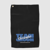 Team Bruidegom Bruidsjonker Golfer Sport Pro Zwart Golfhanddoek (Voorkant)