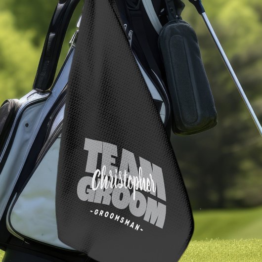 Team Bruidegom Bruidsjonker Golfer Sport Pro Zwart Golfhanddoek