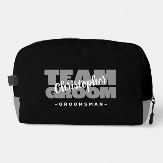 Team Bruidegom Bruidsjonker Trouw Geschenk Zwart R Toilettasje (Voorkant)