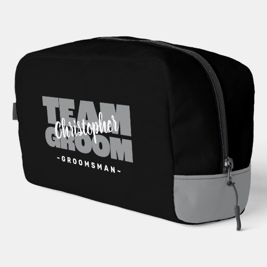 Team Bruidegom Bruidsjonker Trouwfeest Cool Retro  Toilettasje (Rechterhoek)