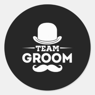 Team Bruidegom Crew Feest Team Trouwt Bruidegom  Ronde Sticker