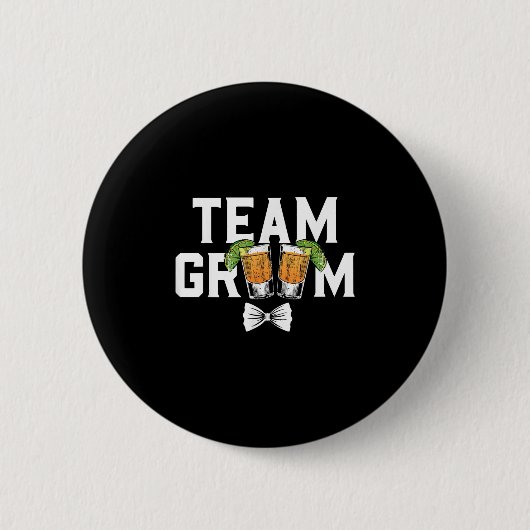 Team Bruidegom Feest Bachelor Schoten Bruid Trouwe Ronde Button 5,7 Cm (Voorkant)