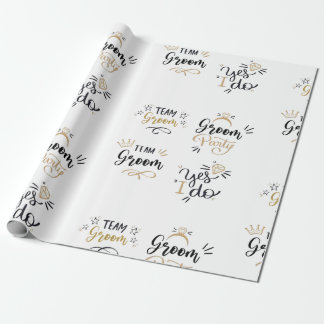 Team bruidegom goud & zwart cadeaupapier