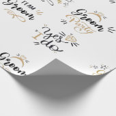 Team bruidegom goud & zwart cadeaupapier (Hoek)