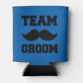 Team bruidegom grappige snor koelbox blikjeskoeler (Voorkant)