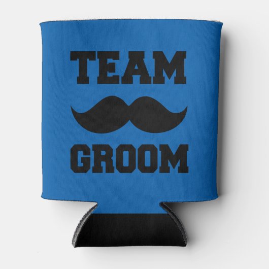 Team bruidegom grappige snor koelbox blikjeskoeler (Voorkant)