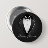 Team Bruidegom Klasse Tuxedo Ronde Button 7,6 Cm (Voorkant /achterkant)