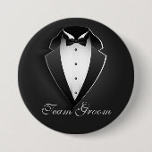 Team Bruidegom Klasse Tuxedo Ronde Button 7,6 Cm (Voorkant)