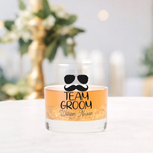Team bruidegom naam toevoegen Bruiloft Whisky Glas