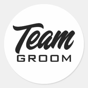 Team Bruidegom op maat ronde stickers