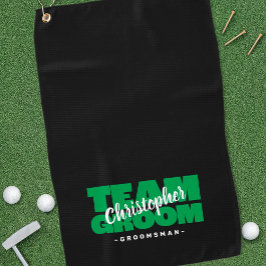 Team Bruidegom Plezier Bruidsjonker Golfer Sporten Golfhanddoek