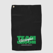 Team Bruidegom Pret Bruidsjonker Golfer Sport Zwar Golfhanddoek (Voorkant)