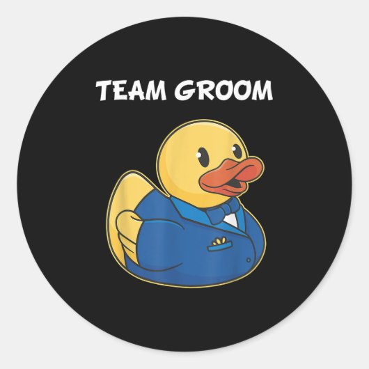 Team Bruidegom Rubber Eend Feest Jongens Jonggezel Ronde Sticker (Voorkant)