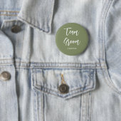 Team Bruidegom Salie Groen Wit Ronde Button 5,7 Cm (In situ)