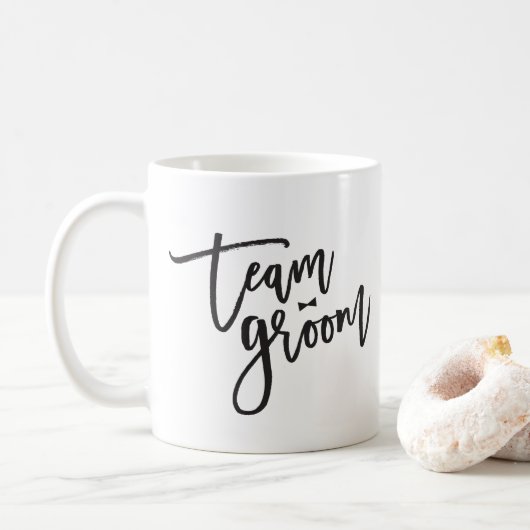 Team Bruidegom Script Das Bruiloft Juwelier Herenf Koffiemok (Met donut)