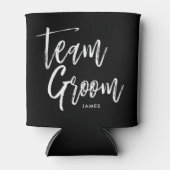 Team bruidegom | Scriptstijl aangepaste bruiloft Blikjeskoeler (Voorkant)