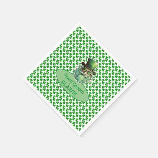 Team bruidegom Shamrocks Kleine klavers 3-blad Servet (Hoek)