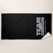 Team bruidegom te zijn naam bruiloft cool retro zw strandlaken (Voorkant)