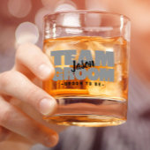 Team bruidegom te zijn trouwnaam zwart grijs douan whisky glas