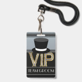 Team bruidegom trouwbadge badge (Voorzijde met lanyard)