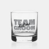 Team Bruidegom Vader Van De Bruidegom Naam Zwart G Whisky Glas (Voorkant)