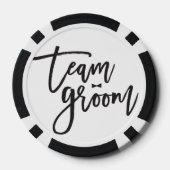 Team Bruidegom Vet Calligrafie Stropdas Bachelorfe Poker Chips (Achterkant)