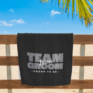 Team Bruidegom Wordt Bruid Retro Zwart Strandlaken
