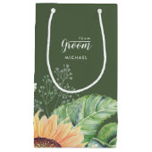 Team bruidegom. Zonnebloem schilderij papier Klein Cadeauzakje (Voorkant)