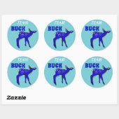 "Team Buck" Blauw geslacht onthullen Ronde Sticker (Vel)