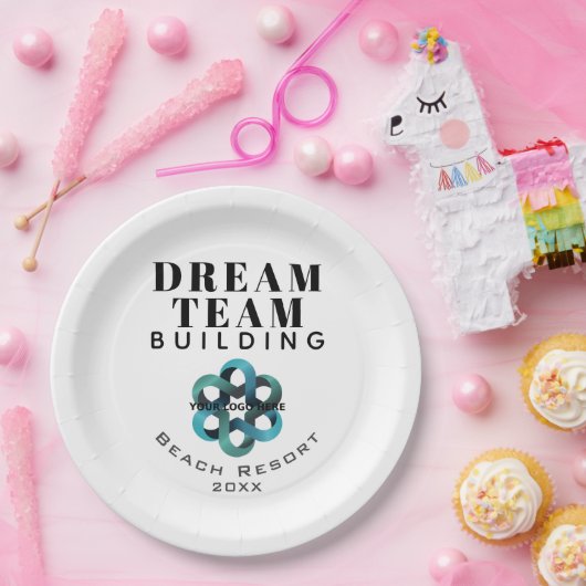 Team Building - Dream Team Company Logo Papieren Bordje (Feest)