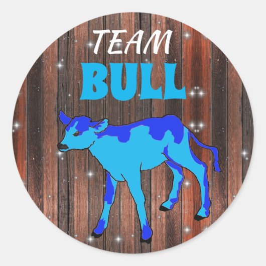 "Team Bull" Kalf Geslacht onthullen Ronde Sticker (Voorkant)