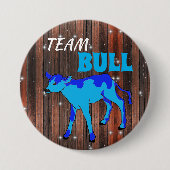 "Team Bull" Roze Geslacht onthullen Ronde Button 7,6 Cm (Voorkant)