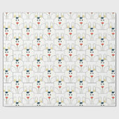 Team Bunny Face - Geel en Wit - v2 Cadeaupapier (Vlak)