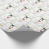 Team Bunny Face - Geel en Wit - v2 Cadeaupapier (Hoek)