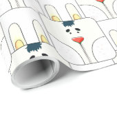 Team Bunny Face - Geel en Wit - v2 Cadeaupapier (Rol Hoek)