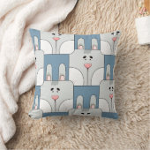 Team Bunny Face_Grijs en Blauw Kussen (Deken)