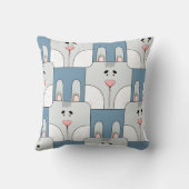Team Bunny Face_Grijs en Blauw Kussen (Achterkant)
